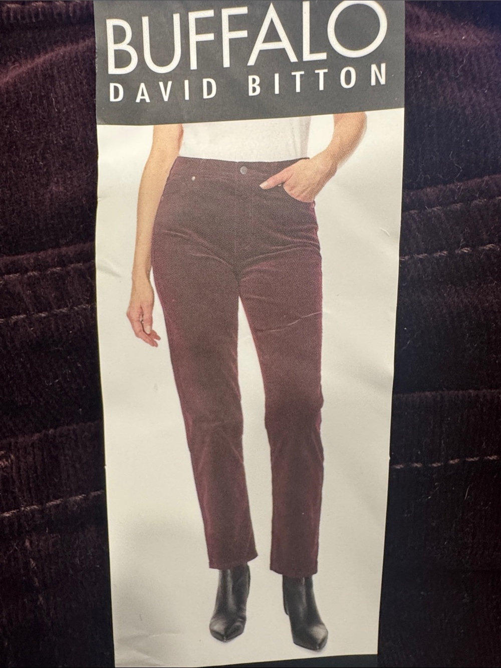 Buffalo David Bitton Women’s Wine Corduroy Ankle Jeans